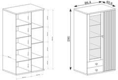 ATAN Vitrína 2D2S BARBUS dub artisan/černá