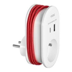 Orno Adaptér ORNO VIRONE CS-2 230V s USB-C+A nabíječkou a kabelem USB-C + Lightning