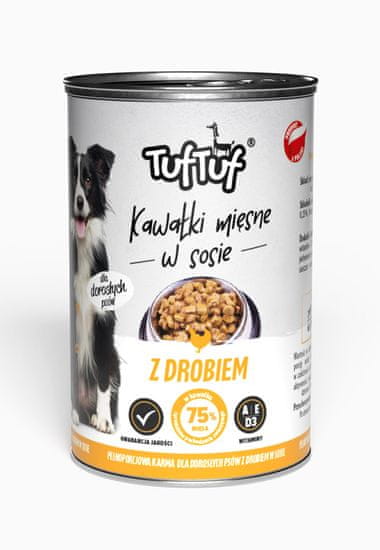 4DOGS Tuf Tuf Masové Kousky S Drůbežím 415G