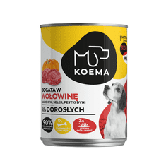 4DOGS Koema Krmivo Mokré 90% Masa, Hovězí 400 G