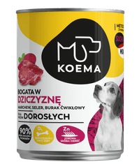 4DOGS Koema Krmivo Mokré 90% Masa, Zvěřina 400 G