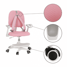ATAN Rostoucí židle s podnoží a šlemi ANAIS - růžová/bílá