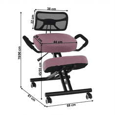 ATAN Ergonomická klekačka RUFUS - růžová