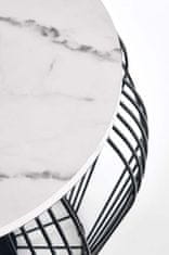 ATAN Odkládací stolek ADRIANNA - bílý mramor/černá