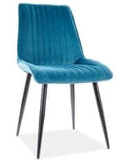 ATAN Jídelní židle PIKI tyrkysově modrá/černá mat