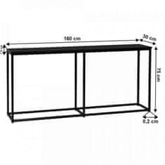 ATAN Konzolový stolek BUSTA - tmavě šedá grafit / černá
