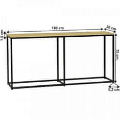 ATAN Konzolový stolek v industriálním stylu BUSTA - dub / černá