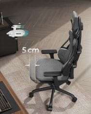 Songmics Výškově nastavitelná kancelářská židle Gmen šedá