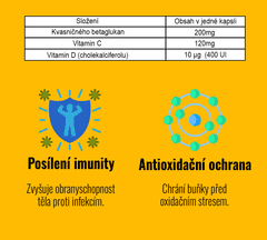 Kralovstvizdravi Královský Betaglukan 260 mg + (Vitamín C + D), 90 veg. kapslí - Kralovstvizdravi.cz