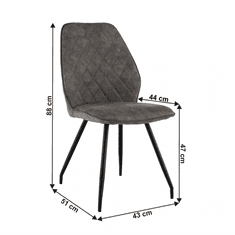 ATAN Jídelní židle HERDA - šedá