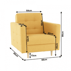 ATAN Celočalouněné křeslo AMEDIA - hořčicová látka