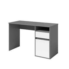 ATAN PC stůl BILI - tmavě šedá-grafit/bílá