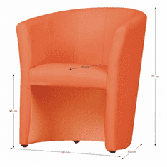 ATAN Křeslo CUBA - oranžová ekokůže