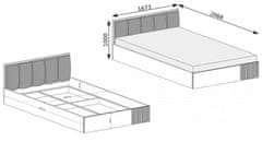 ATAN Postel s úlož. prostorem 160x200 BARBUS dub artisan/černá