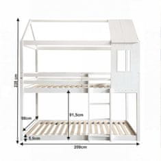 ATAN Montessori patrová postel ATRISA, 90x200 - bílá