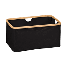 Kesper Úložný box bez víka černý, polyester, bambus 54 x 26 x 37 cm