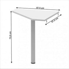 ATAN Rohový stolek JOHAN 2 NEW 06 - bílá/kov