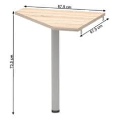 ATAN Rohový stolek JOHAN 2 NEW 06 - dub sonoma/kov