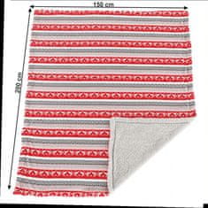 ATAN Oboustranná deka RENIFE 150x200, zimní motiv