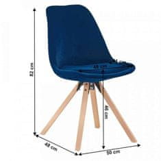 ATAN Židle SABRA - modrá/buk