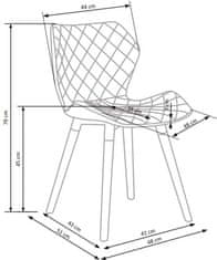 ATAN Jídelní židle K277 šedá látka/bílá koženka