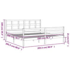 Petromila Rám postele s čelem medově hnědý 200 x 200 cm masivní dřevo