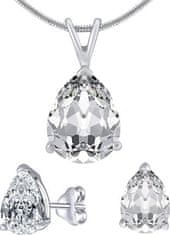 Silvego Stříbrný set šperků s čirým křišťálovým sklem JJJS8888 (náušnice, přívěsek)