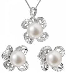 Evolution Group Luxusní stříbrná souprava s pravými perlami Pavona 29016.1 (náušnice, řetízek, přívěsek)