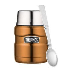 Thermos Style Termoska na jídlo se skládací lžící a šálkem - měděná 470 ml