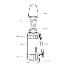 Thermos Work Odolná termoska na nápoje s madlem - černá 1,2 l