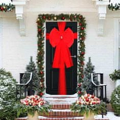Netscroll Vánoční červená mašle, sváteční mašle na dveře nebo okna, dlouhá stuha umožňuje snadné tvarování a přizpůsobení, RedBow