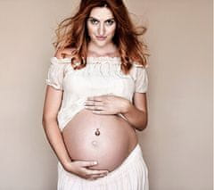 Těhotenská rolnička Slušivý náhrdelník s fialovou těhotenskou rolničkou Čtyřlístek