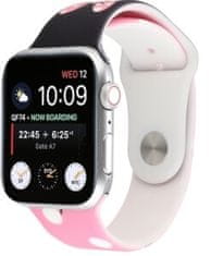 4wrist Silikonový řemínek pro Apple Watch - Růžovo-černý Disney 38/40/41 mm