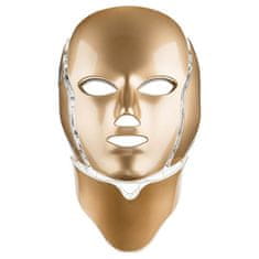 Ošetřující LED maska na obličej a krk zlatá (LED Mask + Neck 7 Colors Gold)