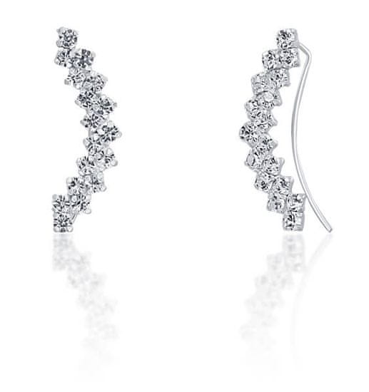 JwL Luxury Pearls Podélné třpytivé náušnice s krystaly JL0689