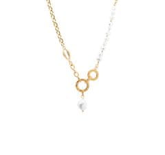 Troli Půvabný ocelový náhrdelník s perlami VBS006S-PET