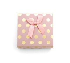Beneto Exclusive Růžová dárková krabička se zlatými puntíky KP7-9