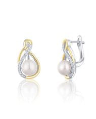 JwL Luxury Pearls Elegantní bicolor náušnice s pravými perlami JL0721