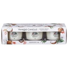 Yankee Candle Sada votivních svíček ve skle Coconut Beach 3 x 37 g