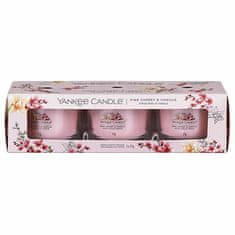 Yankee Candle Sada votivních svíček ve skle Pink Cherry Vanilla 3 x 37 g