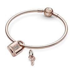 Pandora Hravé bronzové přívěsky Visací zámek a klíč Rose 780088C01