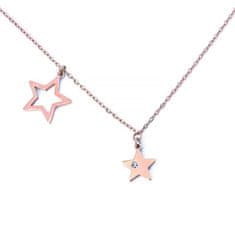 Vuch Stylový bronzový náhrdelník s hvězdičkami Rose Gold Big Star