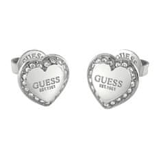 Guess Blyštivé srdíčkové náušnice Fine Heart JUBE01427JWRHT/U