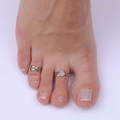 Silvego Otevřený stříbrný prsten na nohu květina Aiko PRM12178R