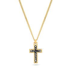 Police Originální pozlacený náhrdelník s křížkem Crossed Out PEAGN2211303