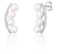 JwL Luxury Pearls Stříbrné náušnice s říčními perlami a zirkony JL0744