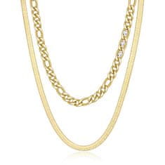 Brosway Pozlacený dvojitý náhrdelník s krystaly Symphonia BYM108