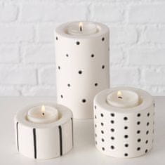 Boltze Svícen z kameniny Mercuries, tealight, 3 kusy