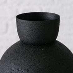 Boltze Černá kovová váza MAYNAR, 17 cm
