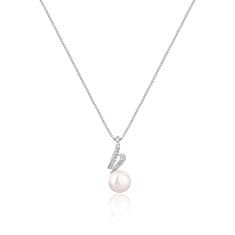 JwL Luxury Pearls Elegantní set šperků s pravou perlou a zirkony JL0746 (řetízek, přívěsek, náušnice)